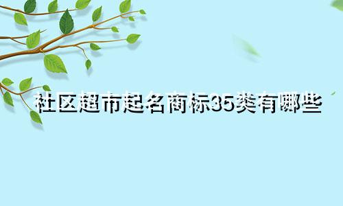 社区超市起名商标35类有哪些