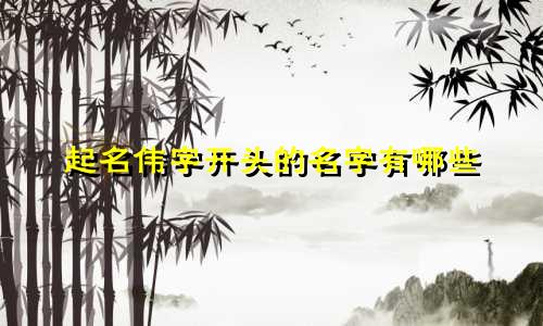 起名伟字开头的名字有哪些