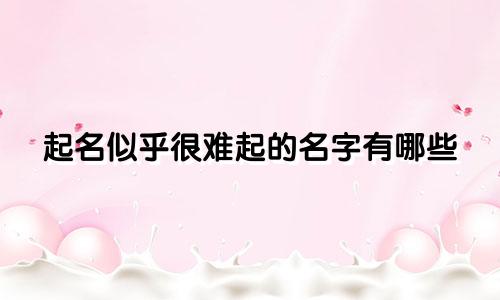 起名似乎很难起的名字有哪些