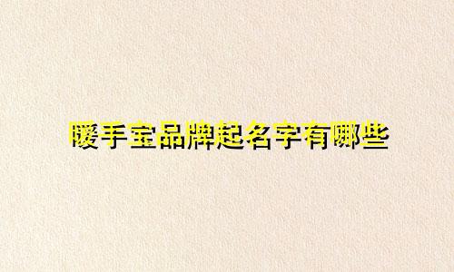 暖手宝品牌起名字有哪些