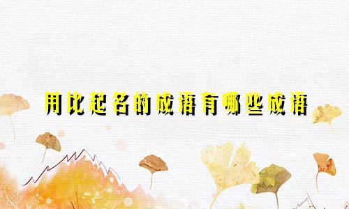 用比起名的成语有哪些成语
