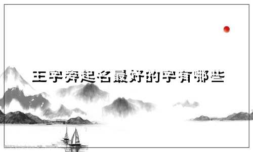 王字旁起名最好的字有哪些