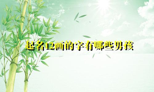 起名12画的字有哪些男孩