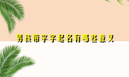 男孩带宇字起名有哪些意义