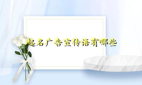 起名广告宣传语有哪些