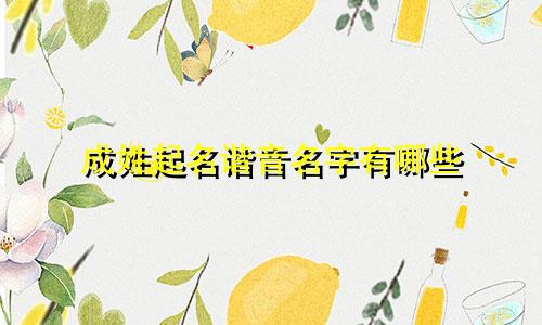 成姓起名谐音名字有哪些