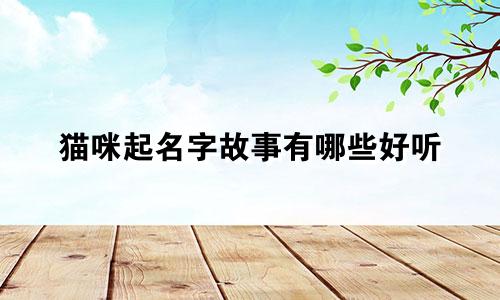 猫咪起名字故事有哪些好听