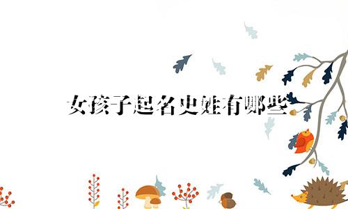 女孩子起名史姓有哪些
