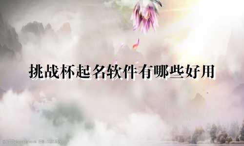 挑战杯起名软件有哪些好用