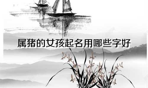 属猪的女孩起名用哪些字好