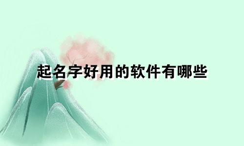 起名字好用的软件有哪些