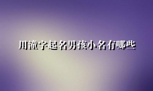 用潼字起名男孩小名有哪些