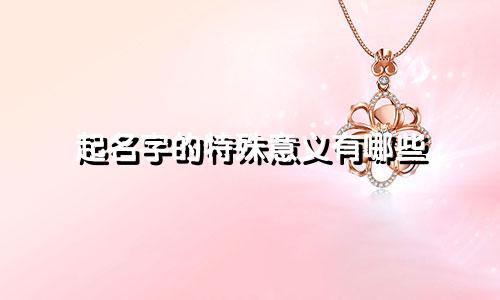 起名字的特殊意义有哪些