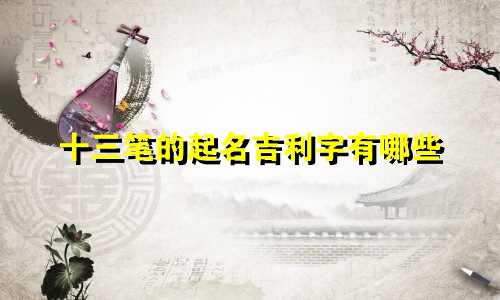 十三笔的起名吉利字有哪些