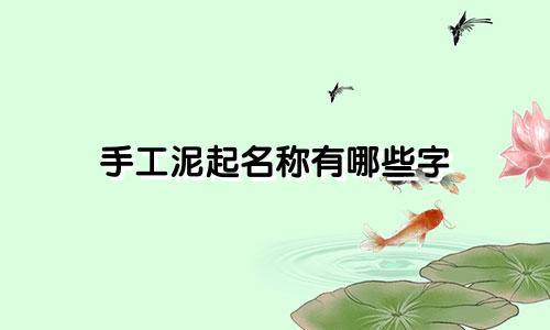 手工泥起名称有哪些字