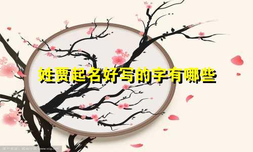姓贾起名好写的字有哪些