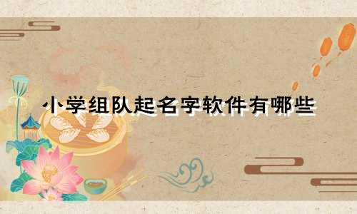 小学组队起名字软件有哪些