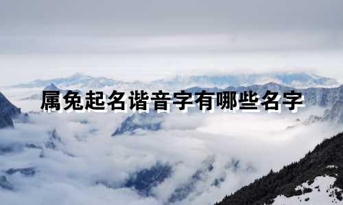 属兔起名谐音字有哪些名字