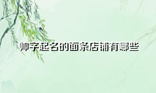 帅字起名的面条店铺有哪些