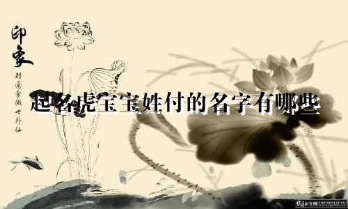 起名虎宝宝姓付的名字有哪些