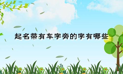 起名带有车字旁的字有哪些