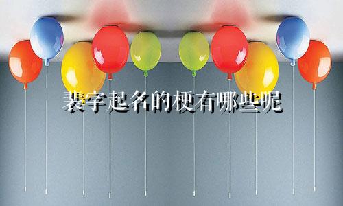 裴字起名的梗有哪些呢