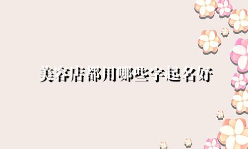美容店都用哪些字起名好