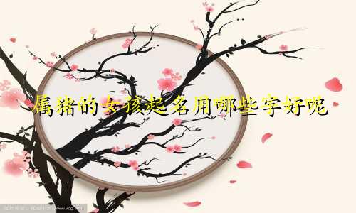 属猪的女孩起名用哪些字好呢