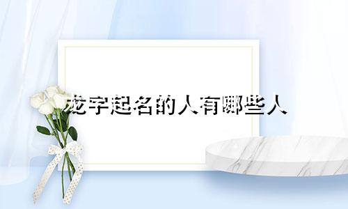 龙字起名的人有哪些人