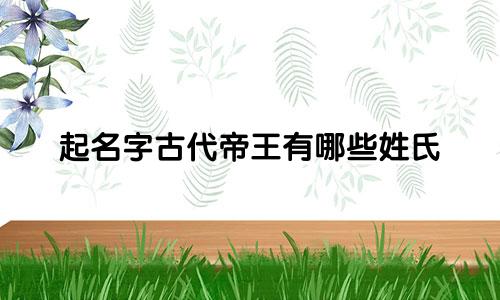 起名字古代帝王有哪些姓氏