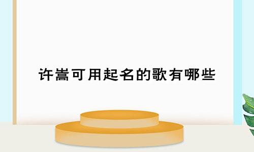 许嵩可用起名的歌有哪些