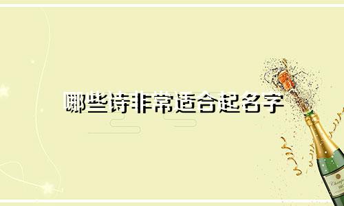 哪些诗非常适合起名字