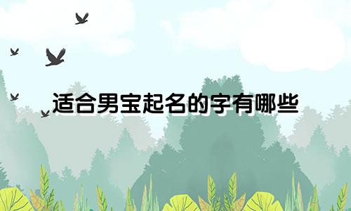 适合男宝起名的字有哪些