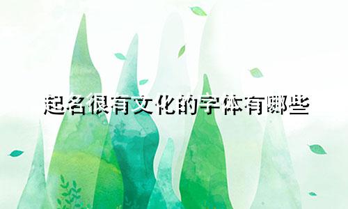 起名很有文化的字体有哪些
