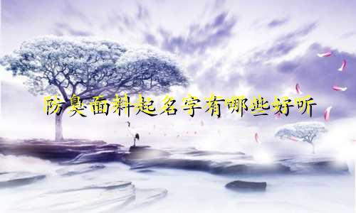 防臭面料起名字有哪些好听