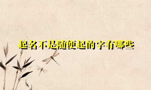 起名不是随便起的字有哪些