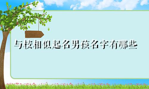 与桉相似起名男孩名字有哪些