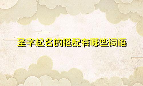 圣字起名的搭配有哪些词语