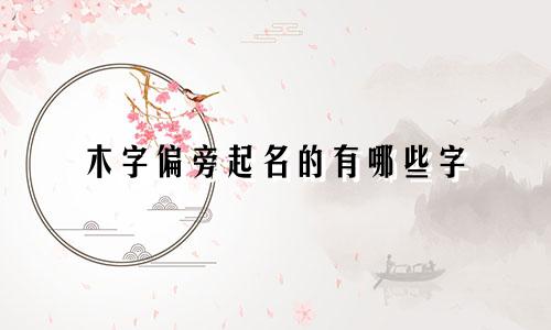 木字偏旁起名的有哪些字
