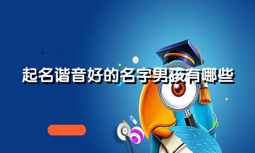 起名谐音好的名字男孩有哪些