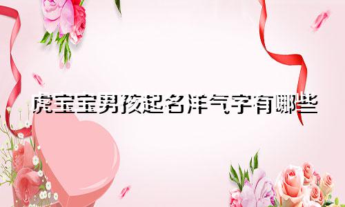 虎宝宝男孩起名洋气字有哪些