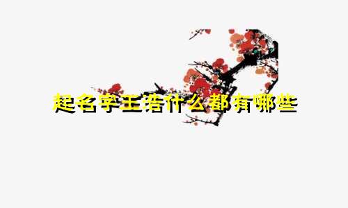 起名字王浩什么都有哪些