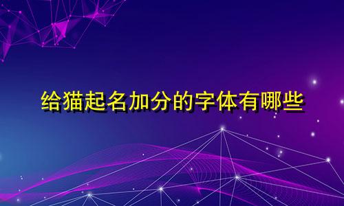 给猫起名加分的字体有哪些