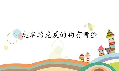 起名约克夏的狗有哪些