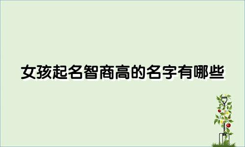 女孩起名智商高的名字有哪些