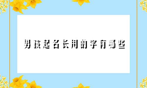 男孩起名长用的字有哪些