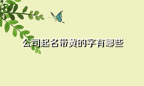 公司起名带黄的字有哪些