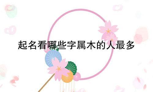 起名看哪些字属木的人最多