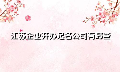 江苏企业开办起名公司有哪些