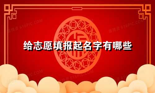 给志愿填报起名字有哪些